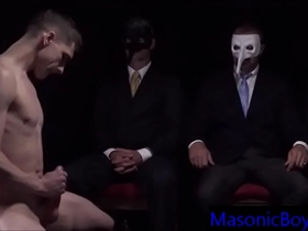 Hung Boy performs for a group of horny daddies- MasonicBoyz.com