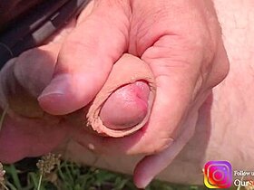 Guy Jerks Off At The Beach By The River With Two Girls On The Other Side - Very Risky Outdoor