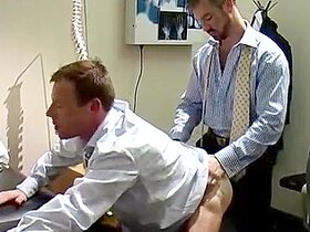 Office Fucking Session With Two Hung Guys In Suits