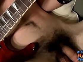 Straight thug Axel masturbation after playing guitar solo