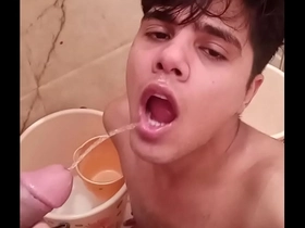 Indian gay slave enjoying piss shower